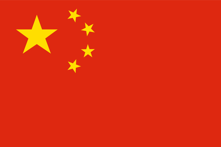 China national flag. Official colors. Correct proportion. Vector illustration